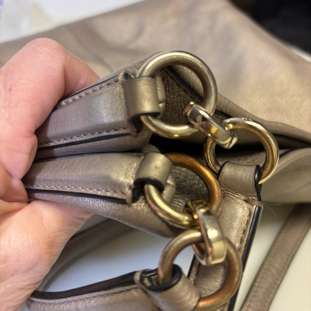 Coach Women's Madison Phoebe Gold Pebbled Leather Shoulder Tote Bag 2 Handles - Picture 10 of 15